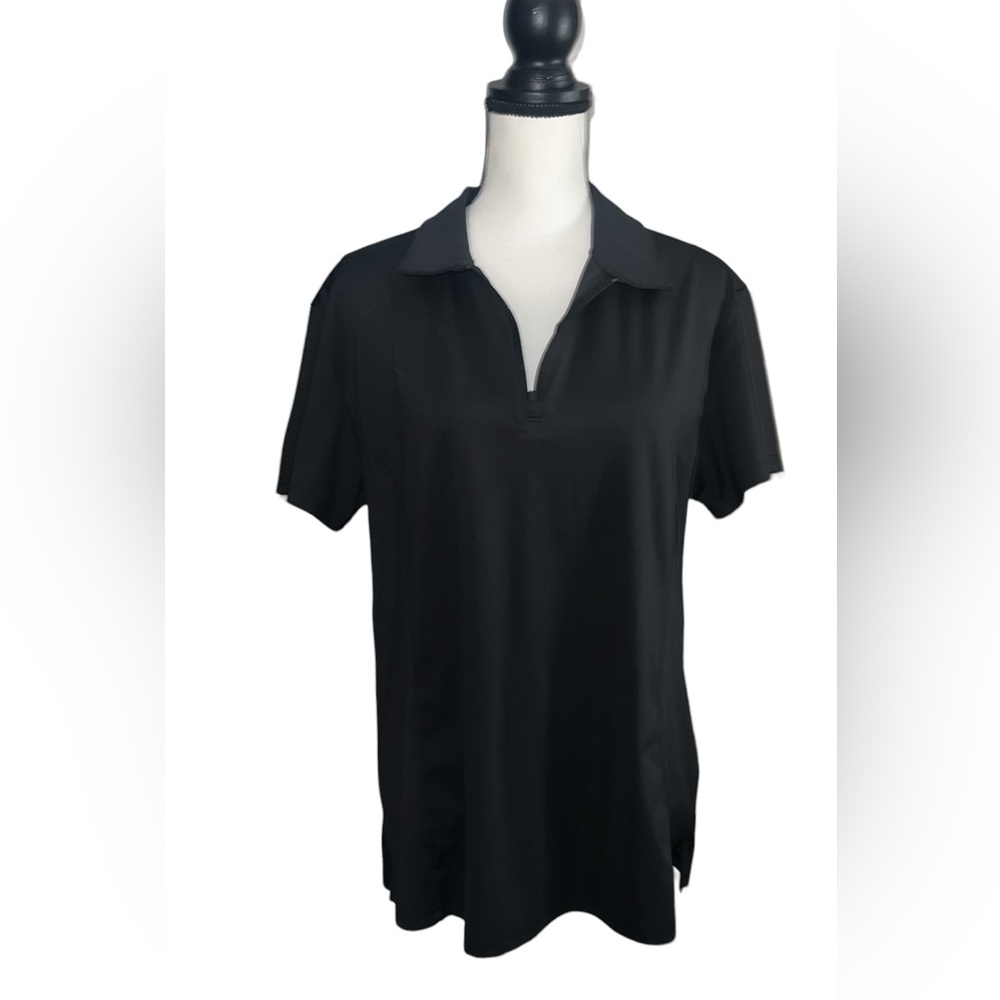 Elegant Black Short Sleeve Polo
